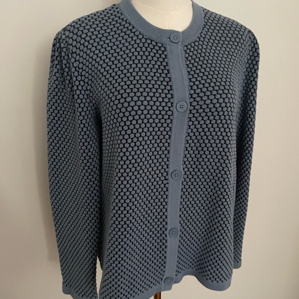 COS Slate Blue Textured Button Cardigan